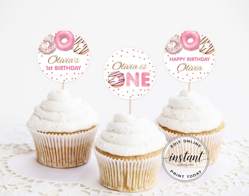 Printable Birthday Cupcake Toppers Editable Cupcake Topper - Etsy