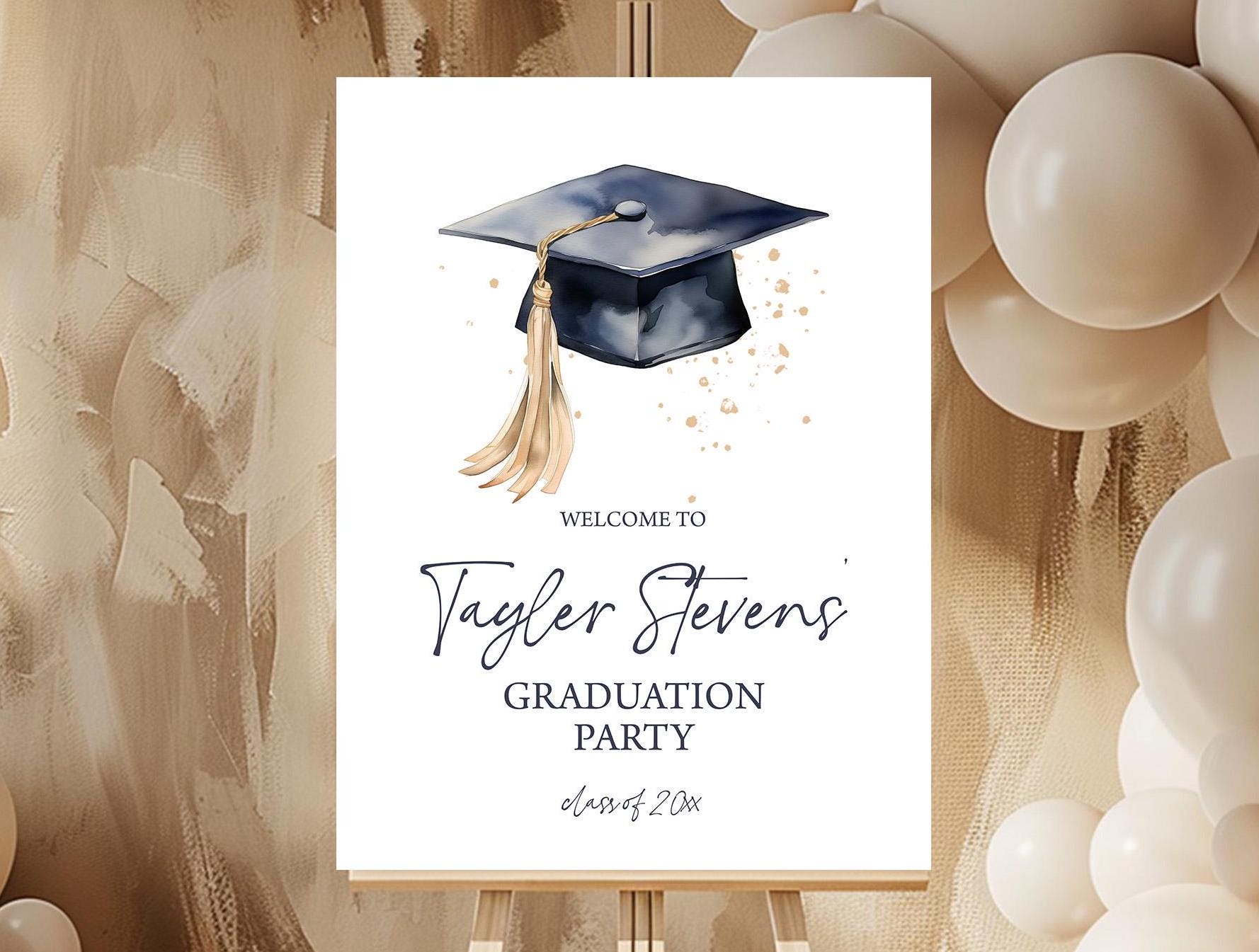 Abschlussfeier Einladungskarten 2024 - 20 Stück Mit Umschlägen Für College & High School Graduation Party | Motiv Abschlusshut