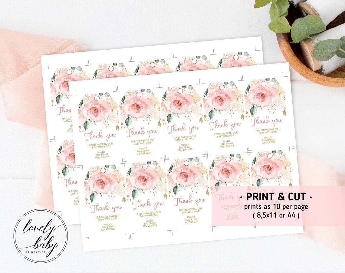 Baby Shower Gift Tags Printable Baby Shower Favor Tags Thank | Etsy