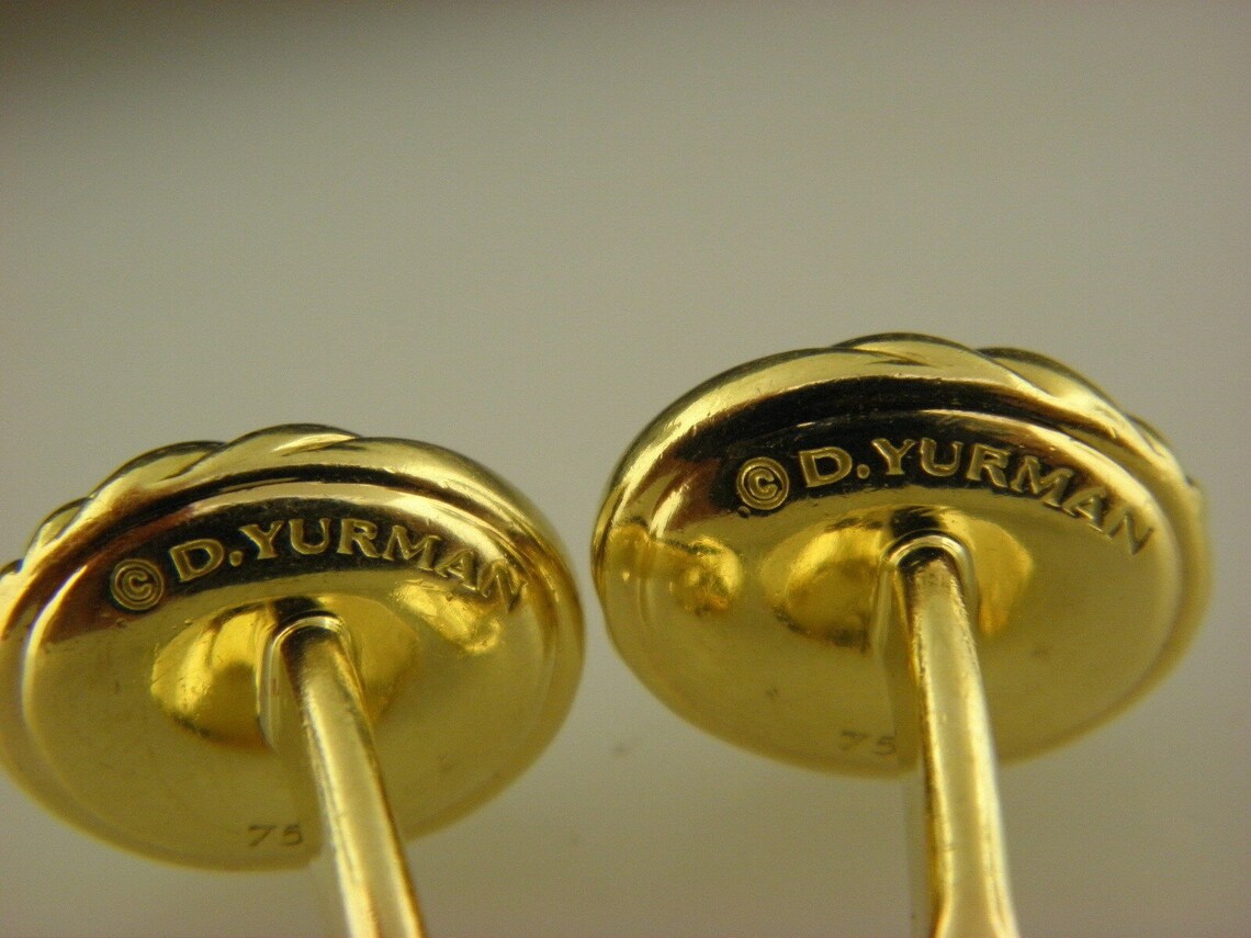 David Yurman Oval Cuff Links Cufflinks In 18K Solid Yellow Etsy