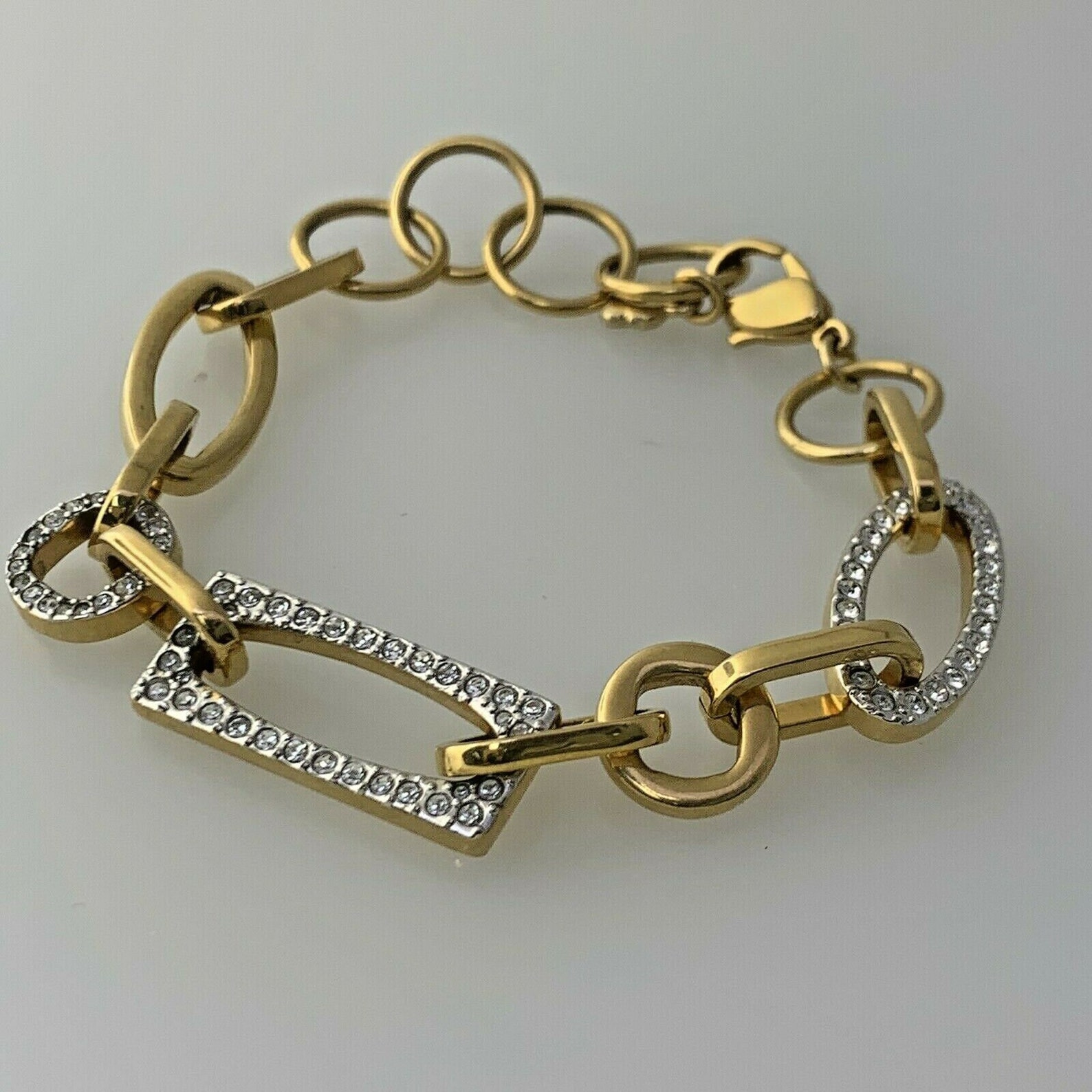 Bracelet Swarovski GoldTone Crystal Link Bracelet 2 Etsy