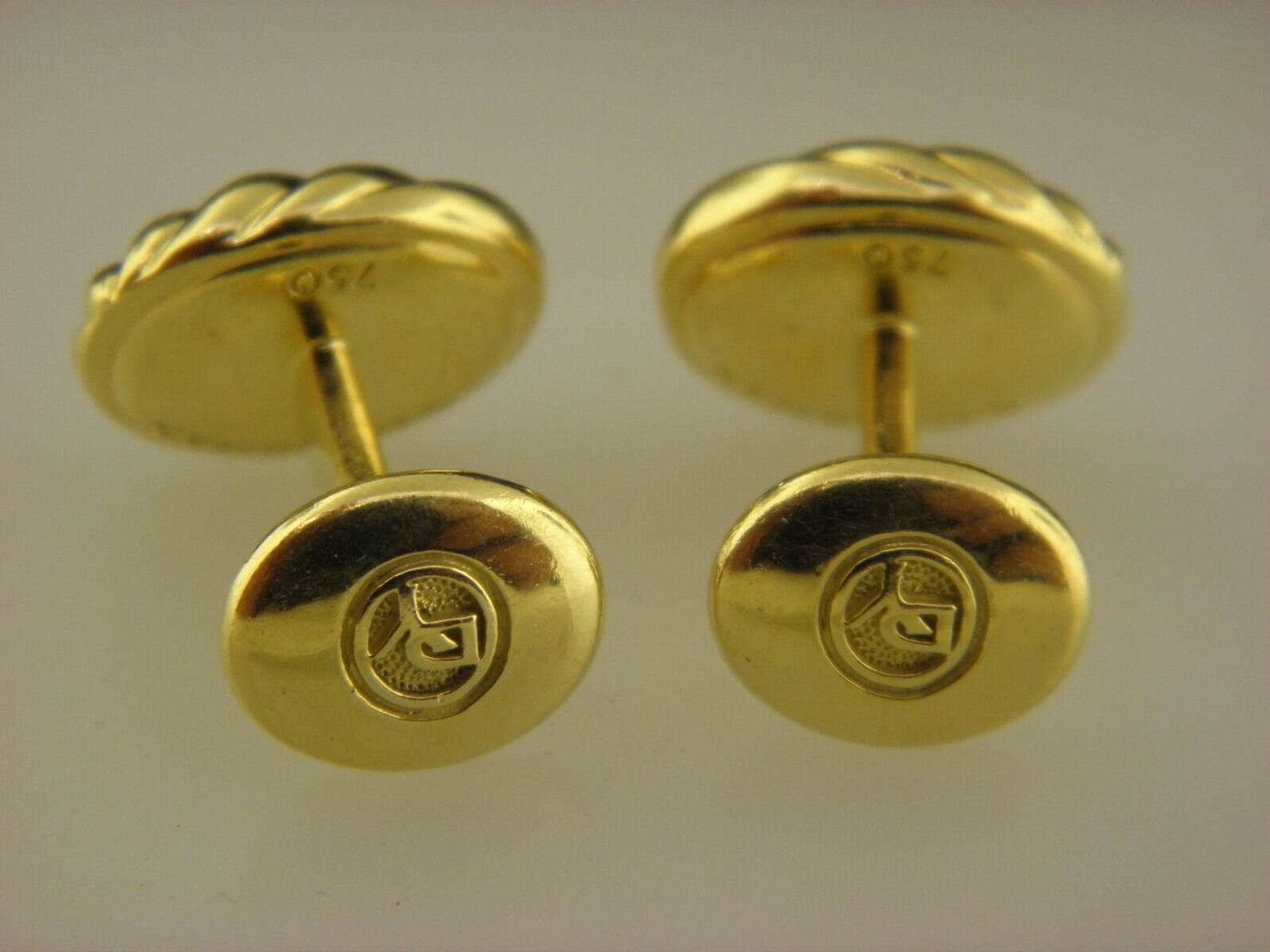 David Yurman Oval Cuff Links Cufflinks In 18K Solid Yellow Etsy