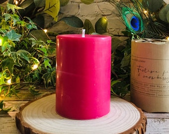 Festive Fig & Snowberry Scented Pillar Candle |  Rustic Pillar | Soy Wax Blend Pillar Candle | Handmade in UK | Christmas Scent