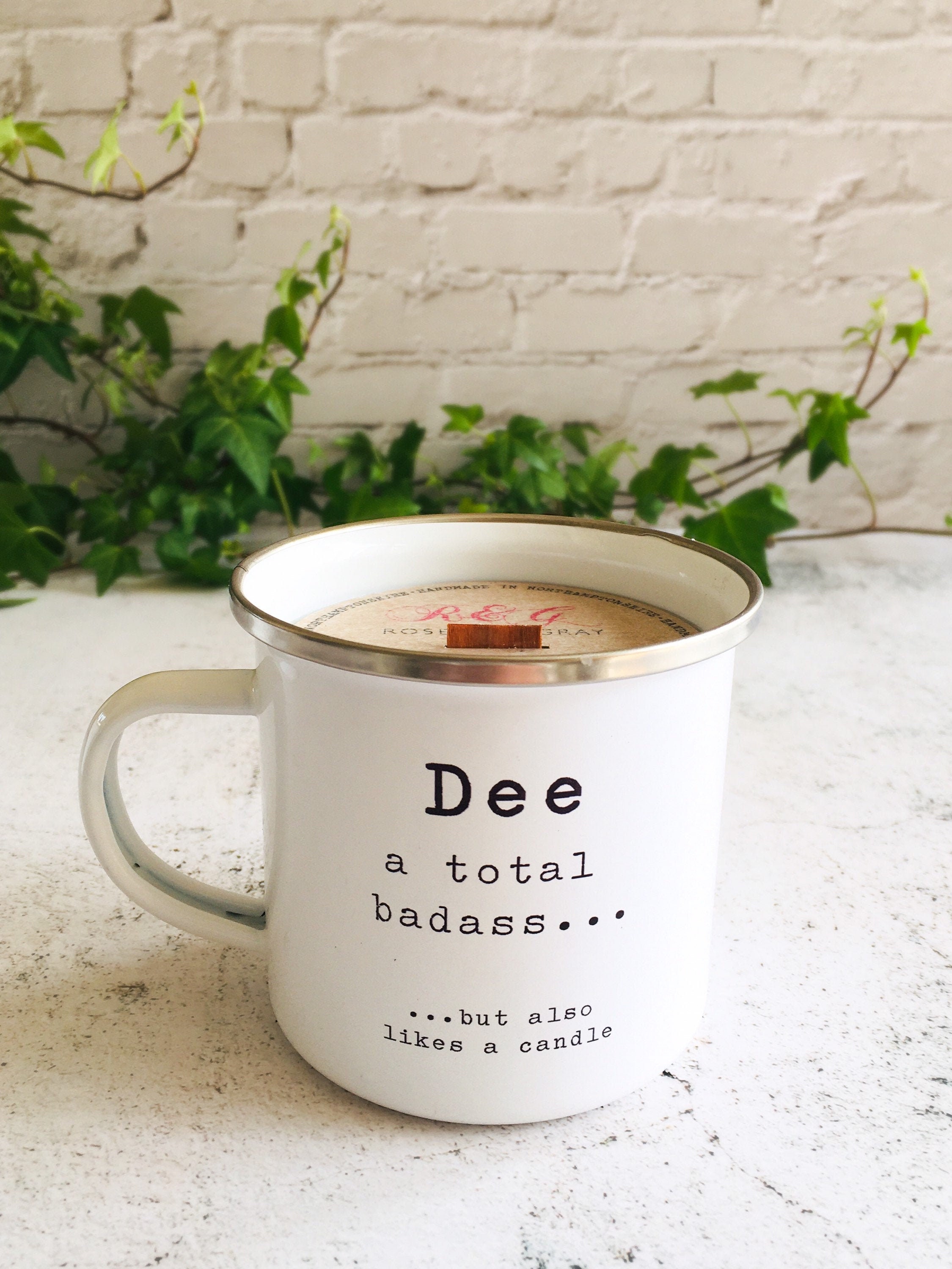 Personalised 'but also' Printed Enamel Mug Candle Etsy