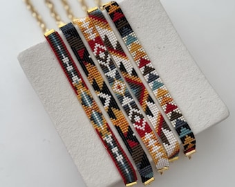 Beaded Bracelet Set: Boho Ethnic Style, Adjustable Size
