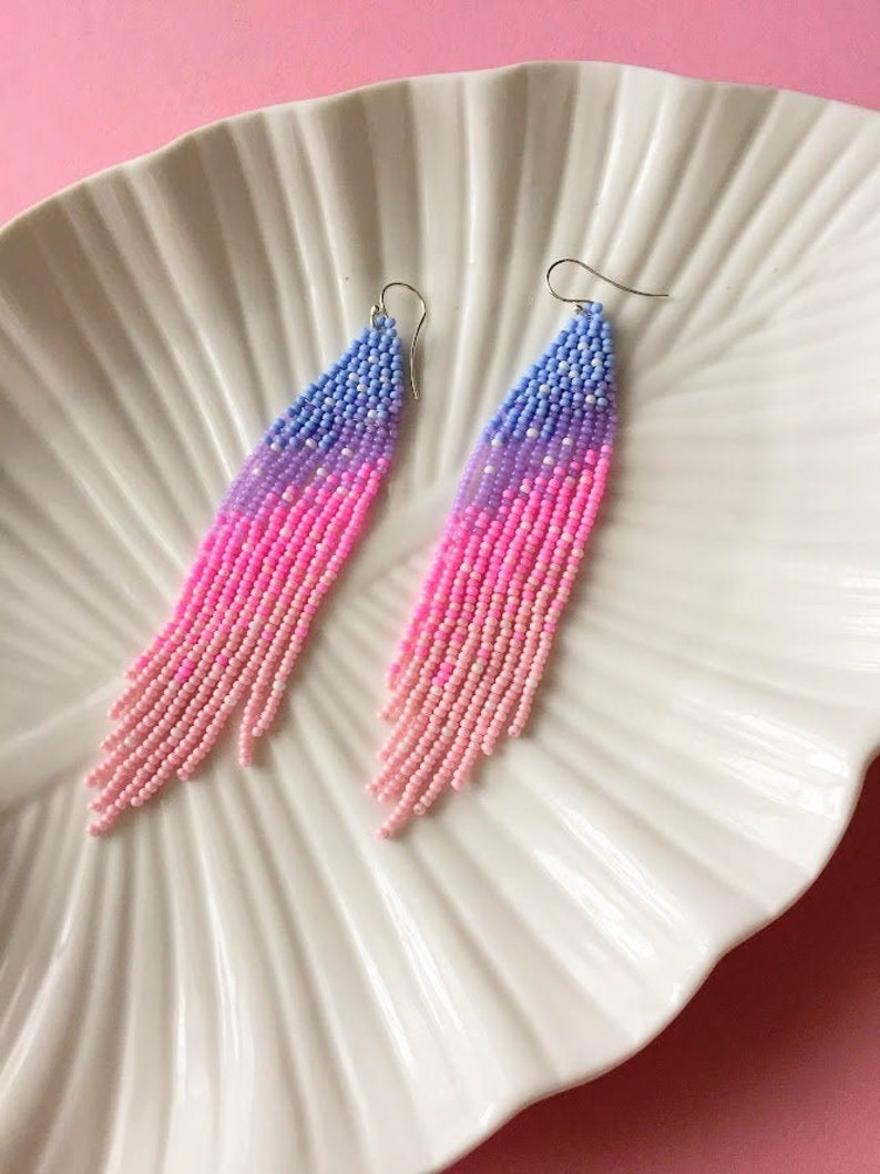Pink Fringe Earrings main image 0