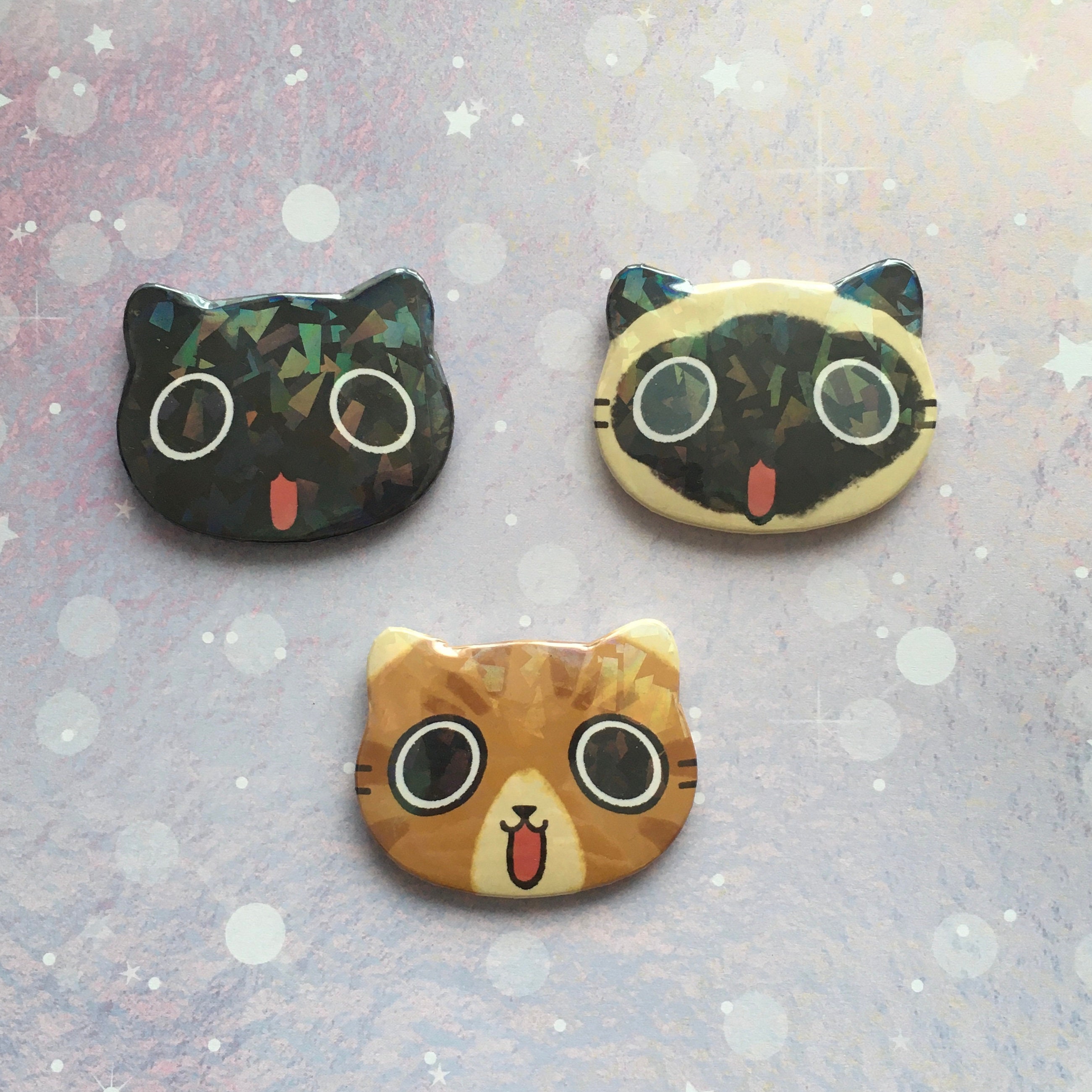 Cute Cat Shaped badges many breeds including video game Etsy