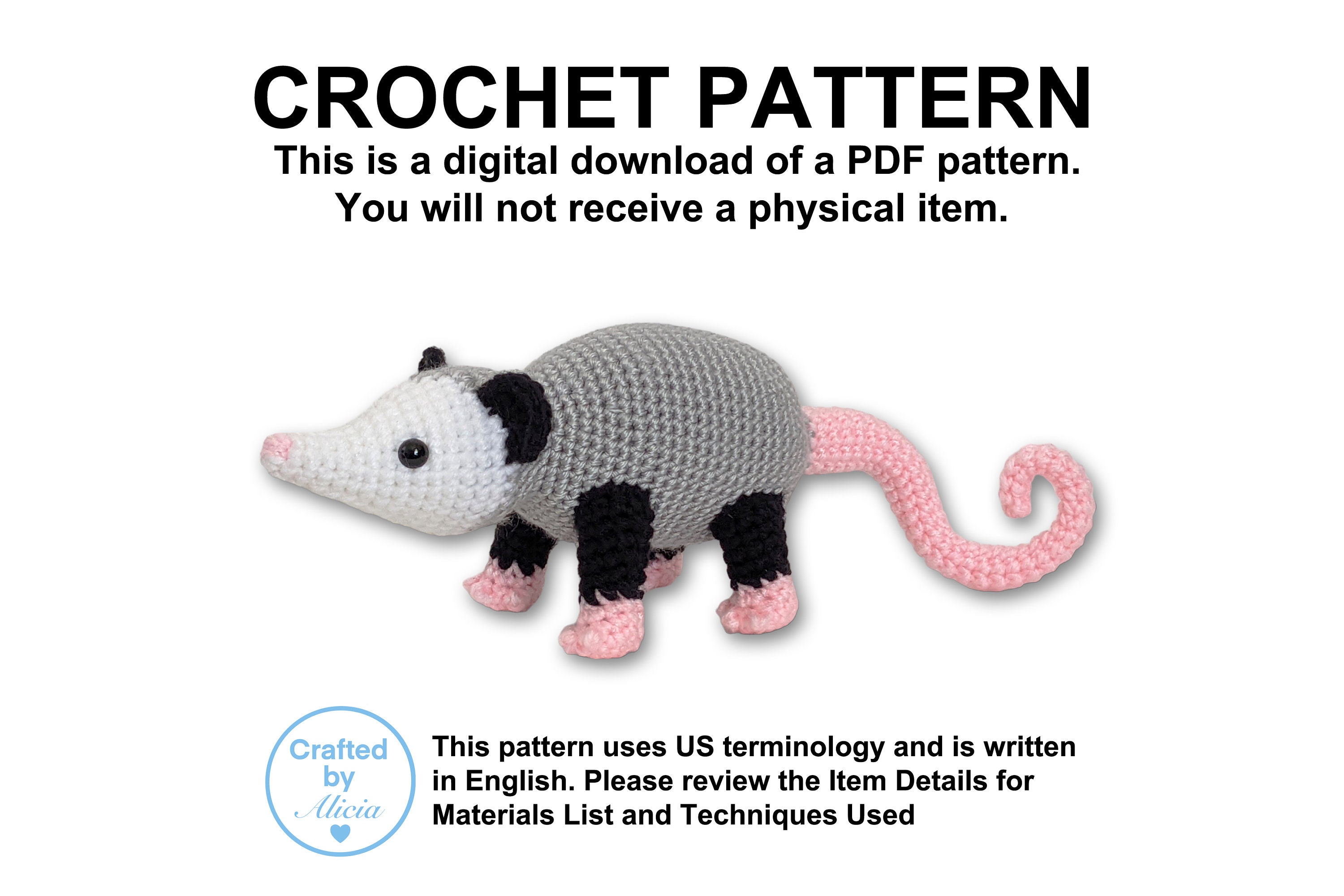 Crochet Possum / Opossum Kit – Lousy Llama