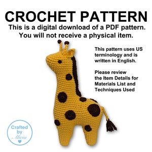 PDF PATTERN: Amigurumi Crochet Giraffe (Digital Download)