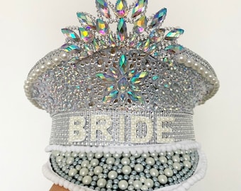 THE ORIGINAL | Bride Hat | Hen Party Hat | Hen Do Hat | Party Hat | Festival Hat | Captains Hat | Burning Man Hat | Embellished Hat
