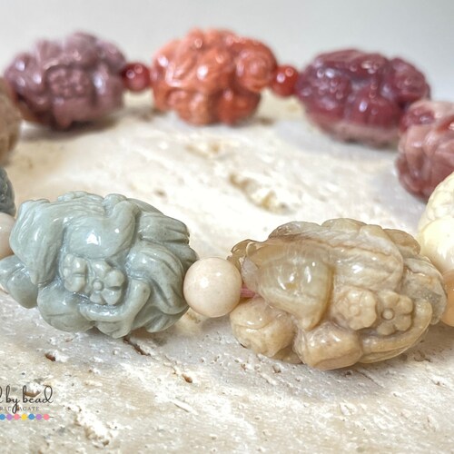 Alashan Agate Nine-Tailed Fox Charm Bracelet | shops Natural Gemstone | DIY Beads Charms | Gift for her