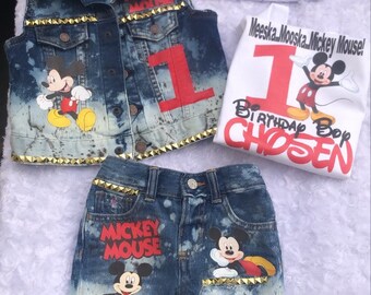 Boy Mickey Jeans Etsy