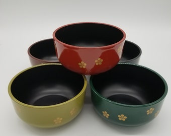 Japanese lacquerware | Etsy Modern lacquerware set (2 bowls + 2