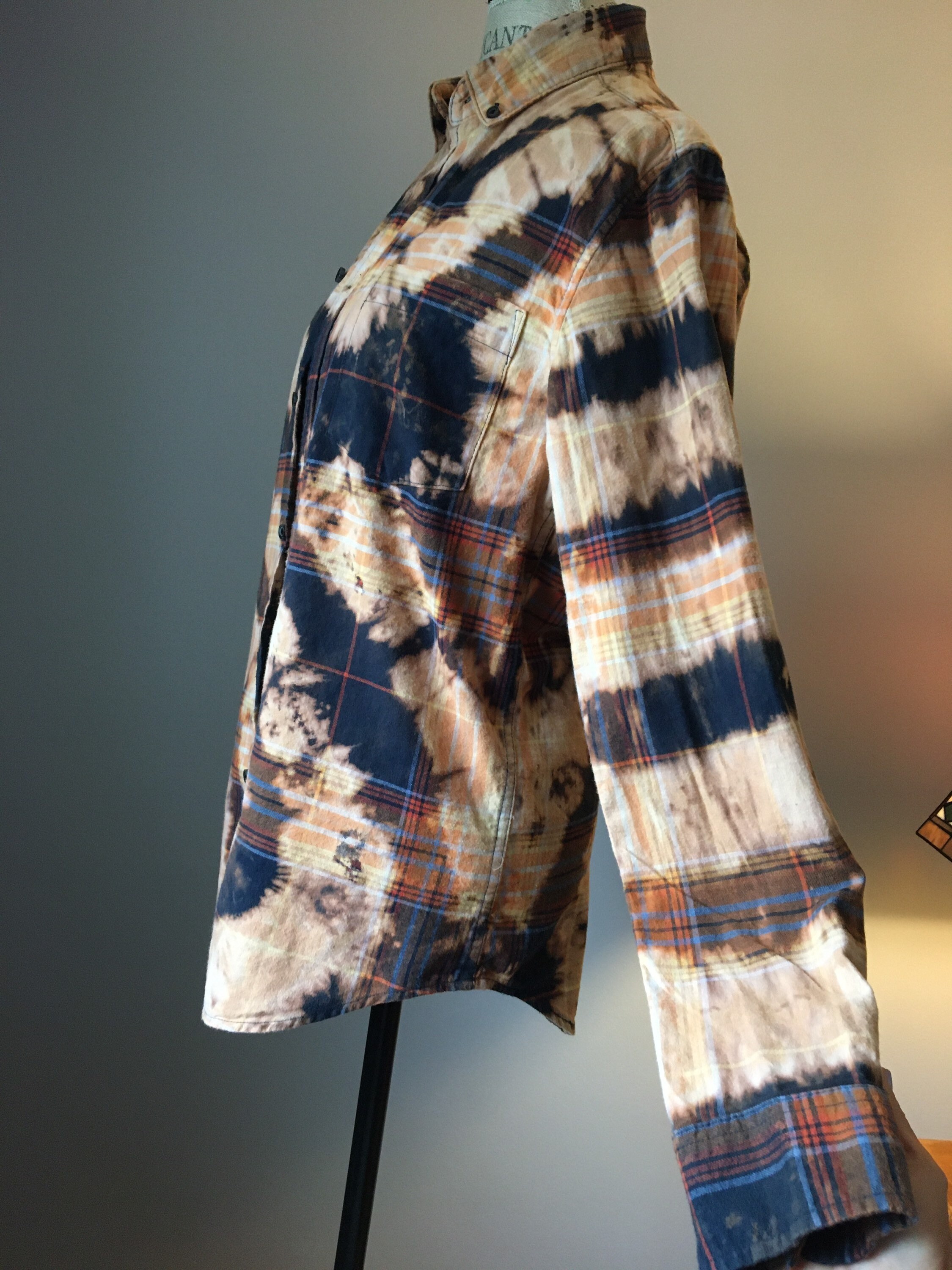 Bleach TieDye Flannel Etsy