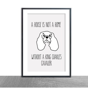 king charles cavalier gift, king charles spaniel print
