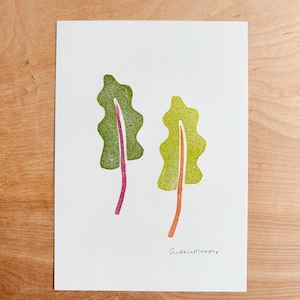 Eat Your Greens リノカットプリント