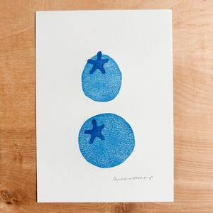 ブルーブス・リノカット・プリント