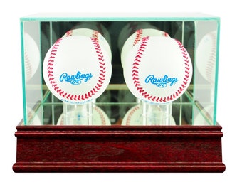 Double Baseball Glass Display Case