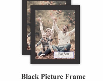 2 Pack - Black Wood Picture Frames for Photos and Wall Art | Real Wood Moulding and Real Glass Protection | 4x6 5x7 8x10 11x14 16x20 18x24