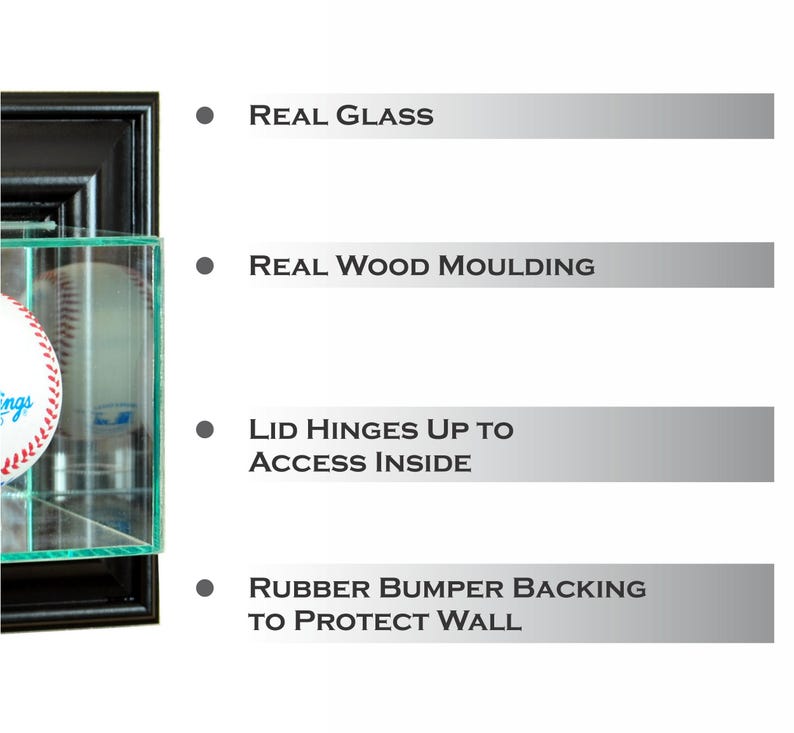 Wall Mounted Baseball Display Case | UV Protected Baseball Display Case ...