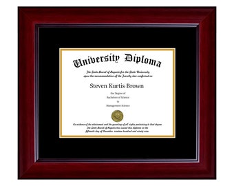 Premium Single Diploma Frame with Real Wood Moulding and Glass Protection | Diploma Frame | University Frames