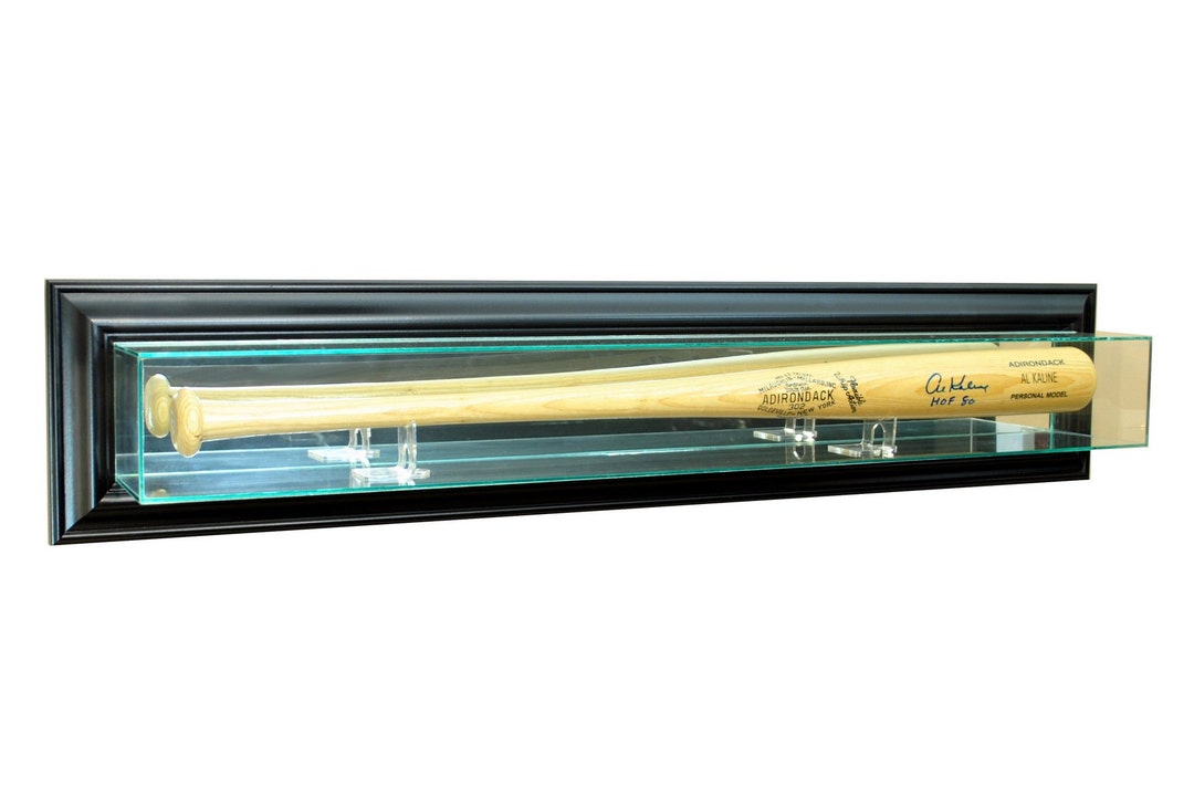 Wall Mounted Glass Baseball Bat Display Case UV Solid Wood Frame Etsy