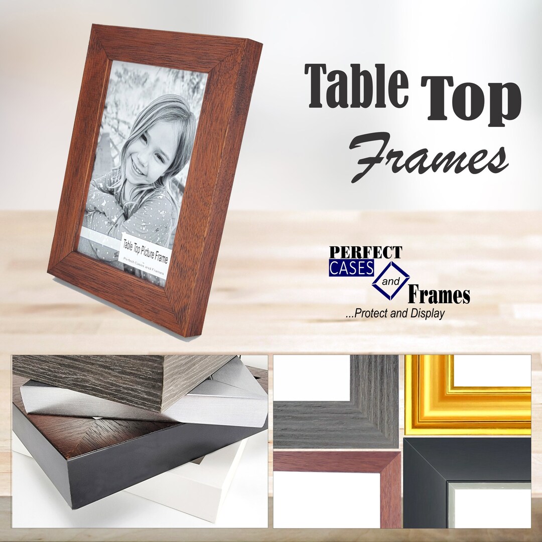 Table Top Picture Frames With Beautiful Wood Moulding and Glass