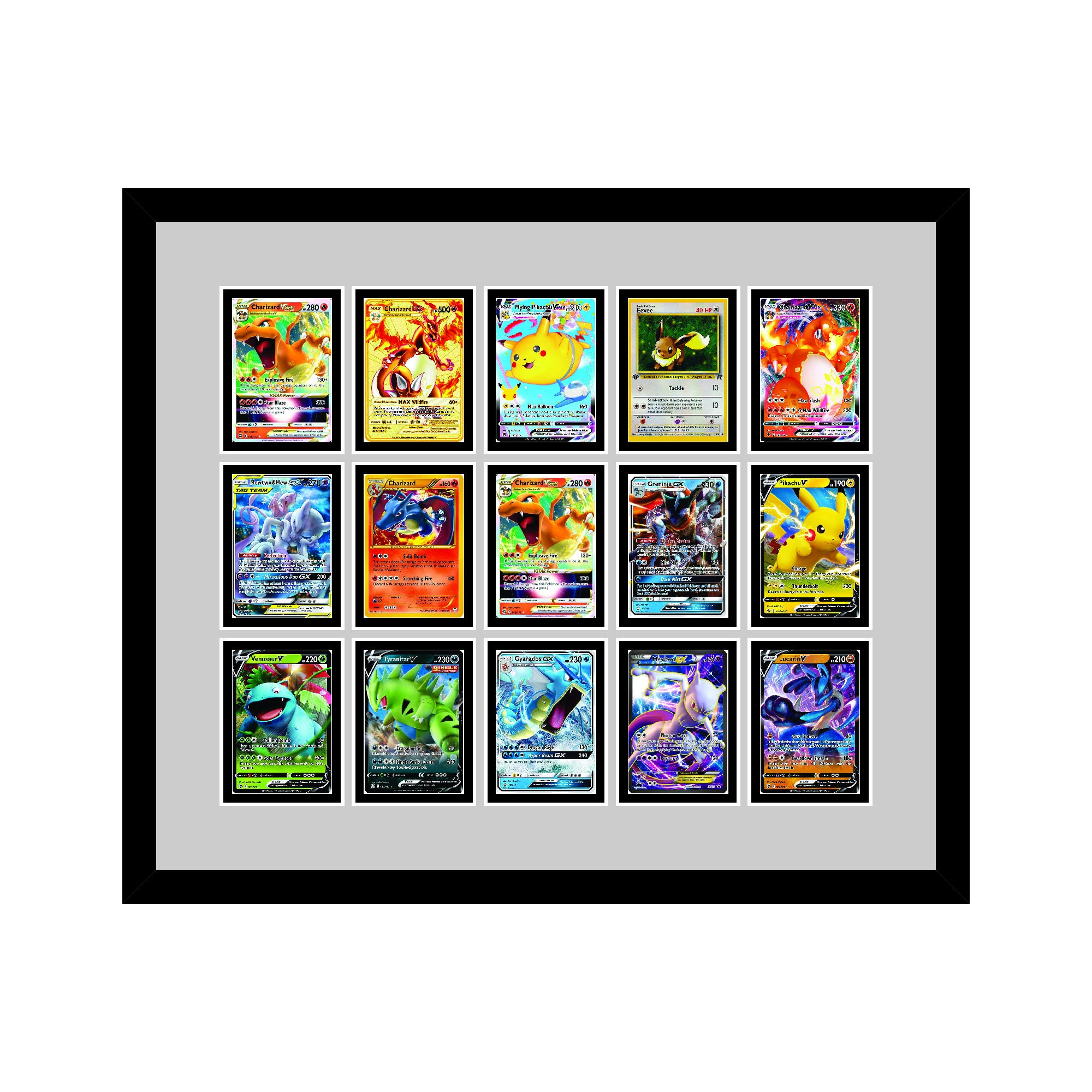 Premium Pokemon Card Frames With Real Wood Moulding and Glass Etsy