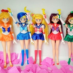 Giochi Preziosi Pretty Guardian Sailor Moon Little Dolls, Sailor Venus/Mercury/Mars/Jupiter Dolls - Fidel The Retrocat