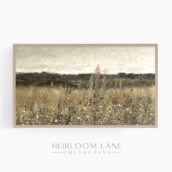 Wildflowers II Painting Instant Digital Download Frame TV Size (3840 x 2160) | Vintage Landscape Spring Field Print | French Country Art