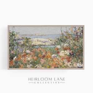 Wildflowers by the Sea Painting Instant Digital Download Frame TV Size (3840 x 2160) | Vintage Landscape Field Print |Spring Frame TV Art