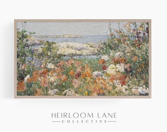 Wildflowers by the Sea Painting Instant Digital Download Frame TV Size (3840 x 2160) | Vintage Landscape Field Print |Spring Frame TV Art