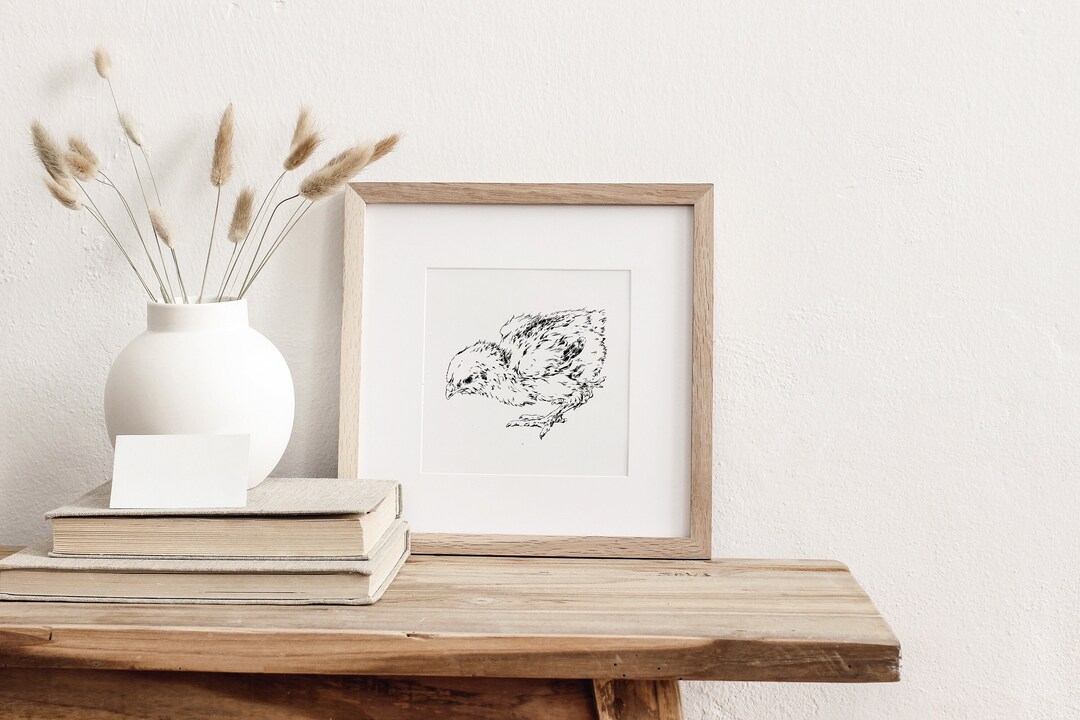 Vintage Chick Sketch Art | Chicken Print | Vintage Easter Print ...