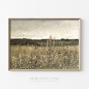 Vintage Wildflowers Print II Digital Download | Kids Room Artwork | Vintage Painting Wall Art | Neutral Nursery Decor | Girls Room Painting