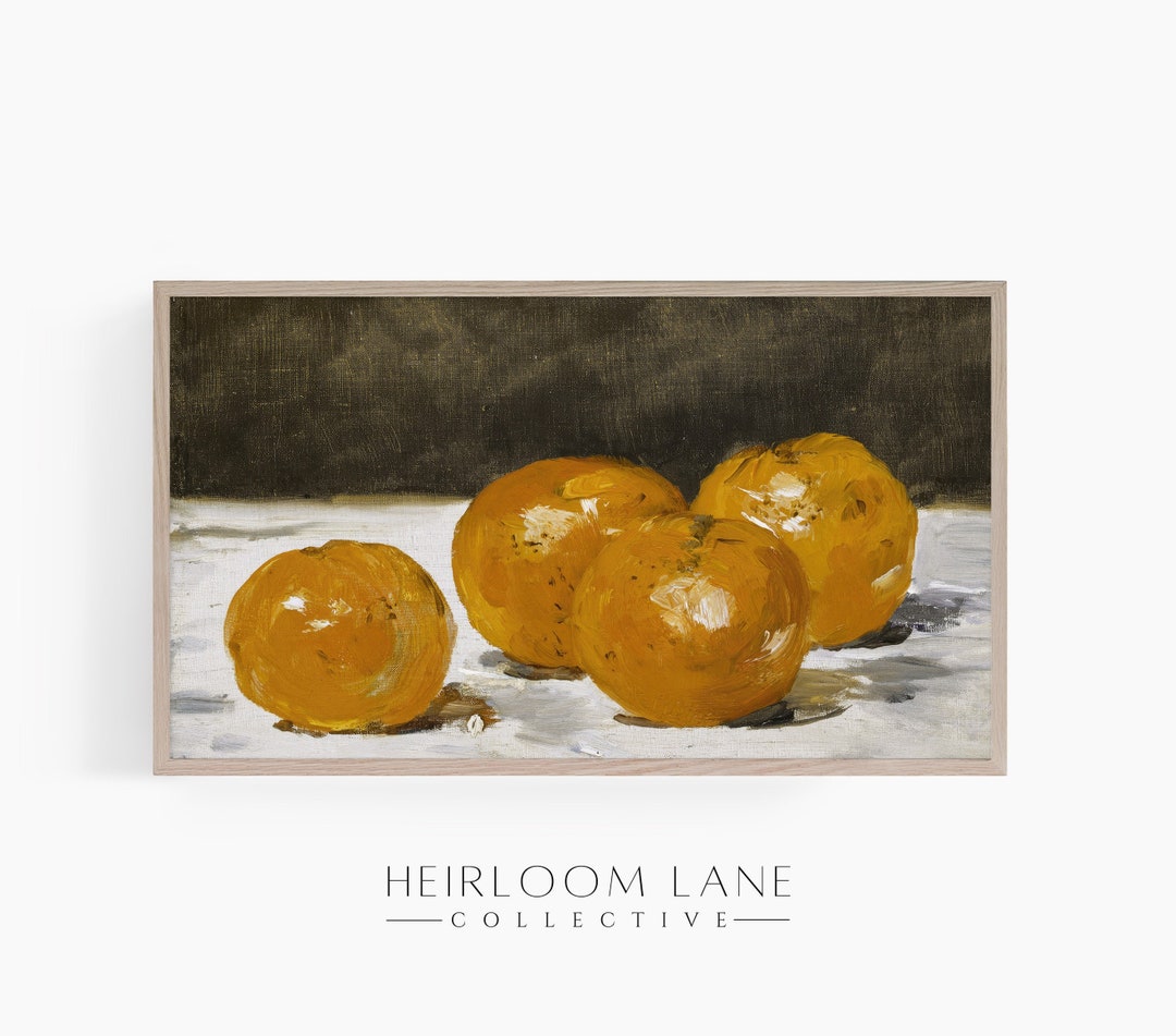 Vintage Oranges Still Life Frame TV Painting Instant Digital Download ...