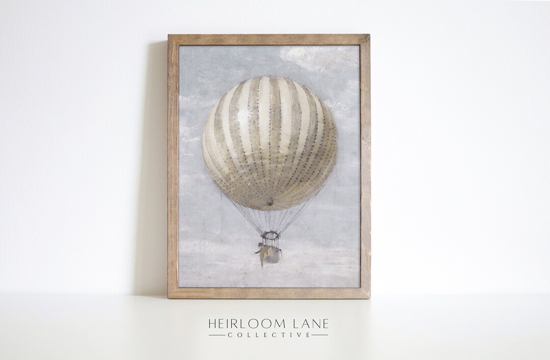Vintage Hot Air Balloon Print Instant Digital Download | Nursery Wall ...