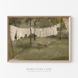 Vintage Laundry Day Print Digital Download | Farm Homestead Artwork | Vintage  Country Cottage Painting | Laundry Room Print | Farmhouse Art