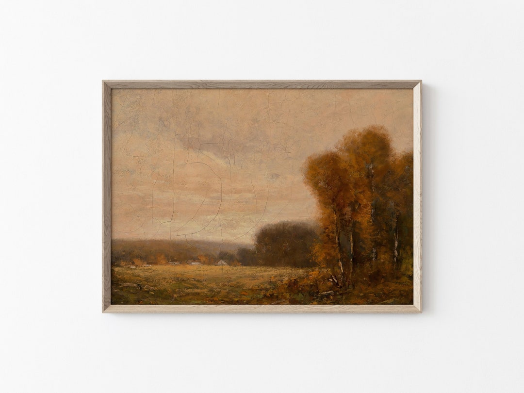 Autumn Landscape Painting Instant Digital Download | Vintage Wall Art ...