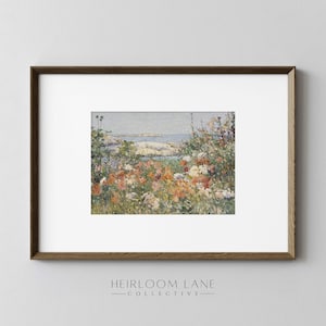 Wildflowers by the Sea Print Digital Download Spring Floral Artwork Country Cottage Art Vintage Farmhouse Decor Field Print 8109 image 3