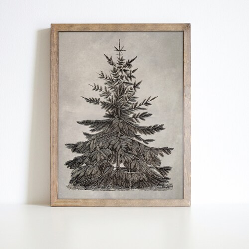 VINTAGE CHRISTMAS TREE Botanical Prints Printable Digital - Etsy