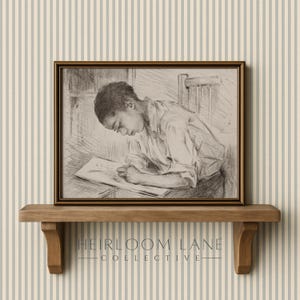 Vintage barnteckning skiss utskrift omedelbar digital nedladdning | Väggkonst för barnrum | Vintage etsningsdekor för pojkrum | Vintage lekrumskonstverk