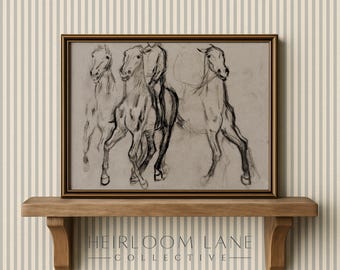 Vintage Cowboy Horse Drawing: Rodeo Art Print (Digital Download)