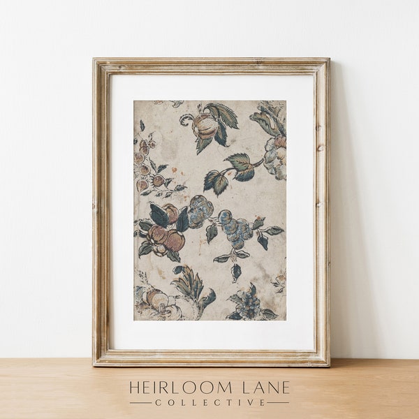Vintage Floral Book Cover Print Instant Digital Download | Neutral Nursery Wall Art | Home Decor | Flowers Tapestry Muted Tone Artwork 8227