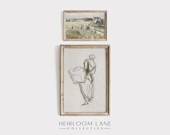 Vintage Laundry Day Art Prints: Farmhouse Gallery Set (Digital Download)