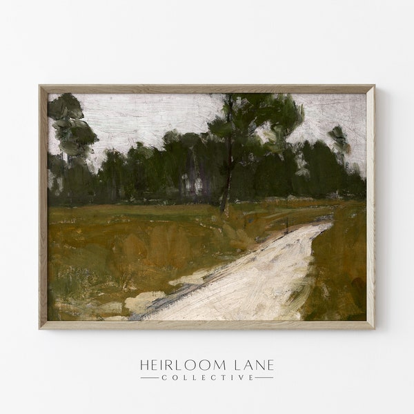 Vintage French Country Lane Print Digital Download | Dirt Road Artwork | Painting Wall Art | Vintage Farmhouse Decor | Landscape 8154