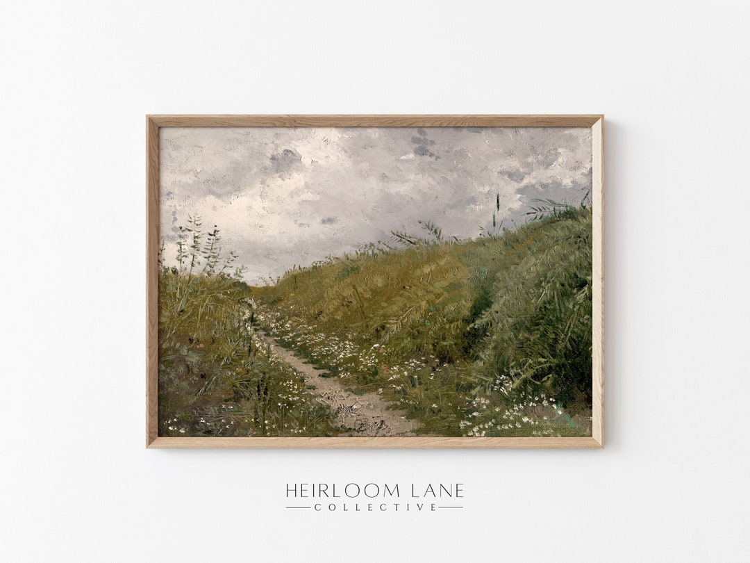 Vintage Country Path Print Digital Download | Spring Field Artwork ...