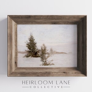 Vintage Christmas Trees in the Snow Print | Printable Digital Download | Holiday Art | Winter Artwork | Nordic Pine Tree Painting | 8290