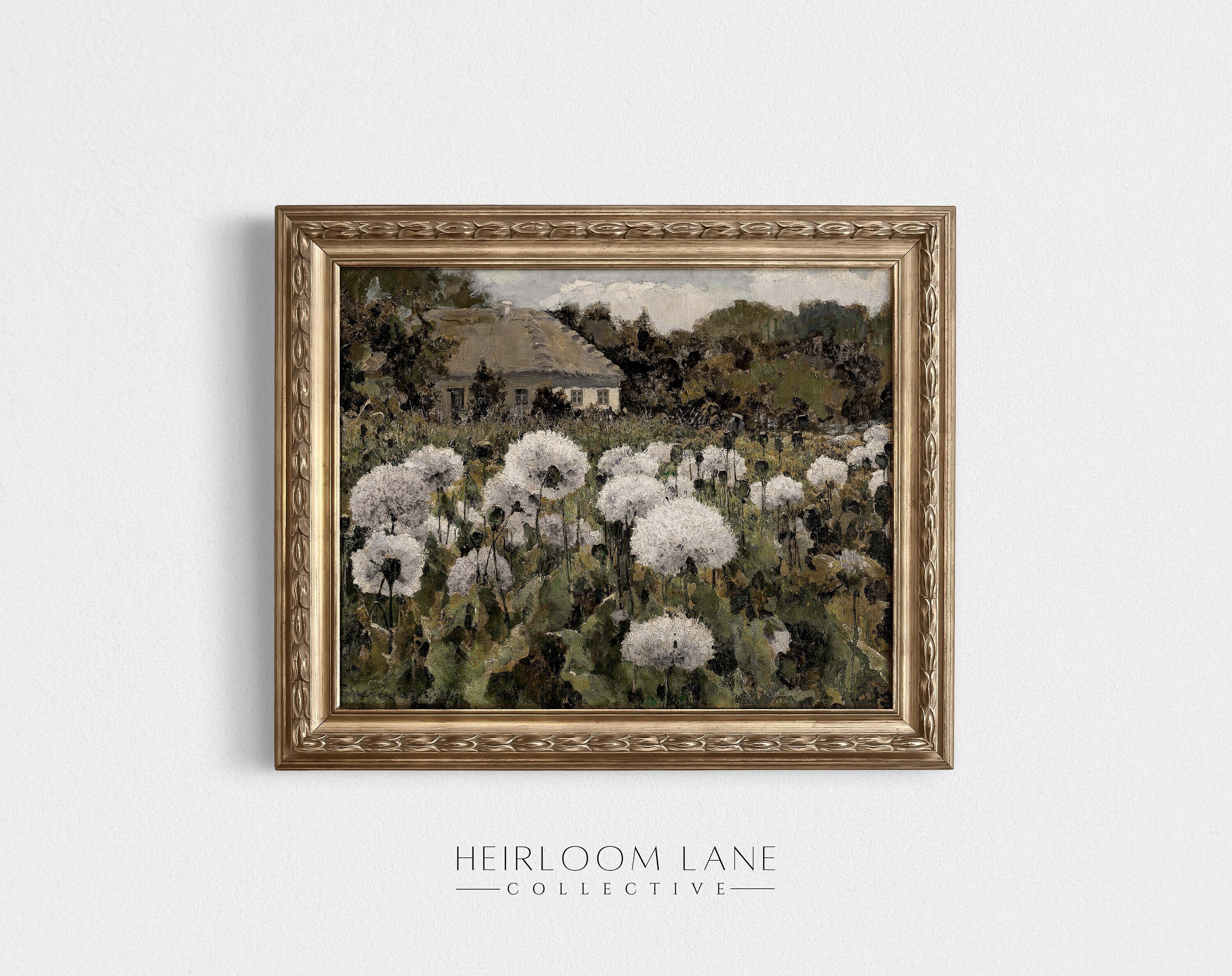 Vintage Hydrangea Field Print Digital Download | Fall Floral Artwork | Country Cottage Art | Vintage Farmhouse Decor | Autumn Print | 8105