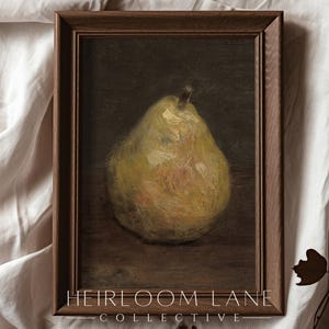Vintage Pear Painting Instant Digital Download | Summer Fruit Wall Art | Moody Fall Home Decor | Vintage Art Print | Designer Art | 8213