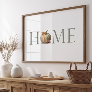 HOME Kürbis Print | Herbst Wohn Dekor | Herbst Wand Kunst | Poster Landschaft | Ohne Rahmen